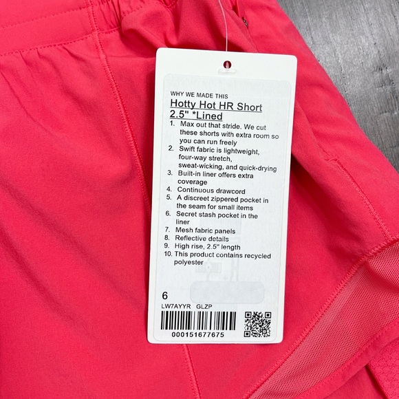 Lululemon NWT Hotty Hot High-Rise Lined Short 2.5" Glaze Pink - Picture 8 of 11